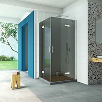 Душевой уголок Vegas Glass AFA Retta 80 01 07 профиль белый стекло графит