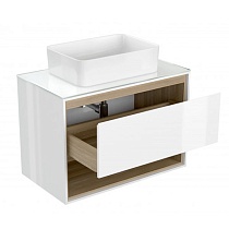 Тумба под раковину подвесная Cersanit LOUNA 80 со столешницей белый