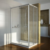 Душевой уголок GuteWetter Practic Rectan GK-422 левая 95x70 см стекло бесцветное, профиль матовый хром