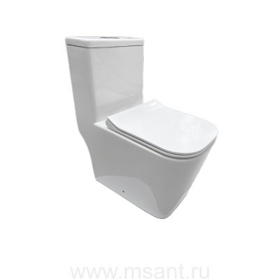 Унитаз напольный моноблок Triton-Pro MONO MO-8706, сиденье, фурнитура