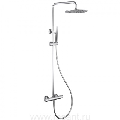 Душевая стойка ABBER Wasser Kreis AF8160 с термостатом без излива, хром