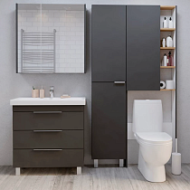 Мебель для ванной 1MarKa Gaula 80Н черная, 3 ящика