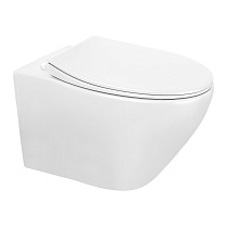 Унитаз подвесной Azario Keras 370х520х360 безободковый, с быстросъемным сиденьем микролифт, белый глянцевый