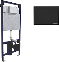 Система инсталляции для унитазов Berges Novum 040225 с кнопкой смыва, черная