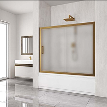 Шторка на ванну Kubele DE019P2-MAT-BR 150х150 см, профиль бронза