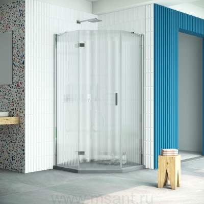 Душевой уголок Vegas Glass AFA-Pen Retta 90 08 Moru L профиль глянцевый хром стекло Moru