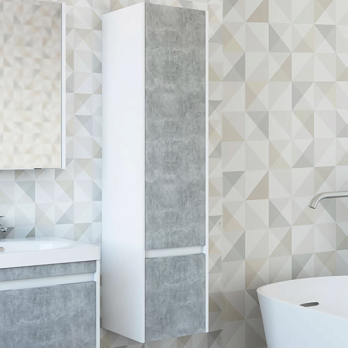 Шкаф-пенал Sanflor Калипсо R, белый, ателье светлый