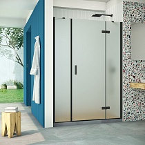 Дверь в душевой проем Vegas Glass AFP-F Retta 150 02М 10 R профиль черный матовый стекло сатин