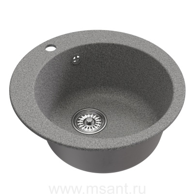 Мойкa MIXLINE ML-GM13 круглая, темно-серая (309), 495мм (глуб. чаши 200)
