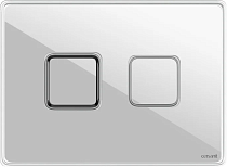 Кнопка смыва Cersanit Accento Square 63530 стеклянная, белая