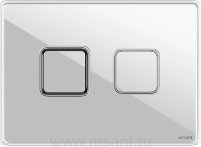 Кнопка смыва Cersanit Accento Square 63530 стеклянная, белая
