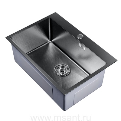 Мойка настол.монтаж 65х45 (3,0) вып 3 1/2 MIXLINE PRO 22см с сифоном (черный графит НАНО)