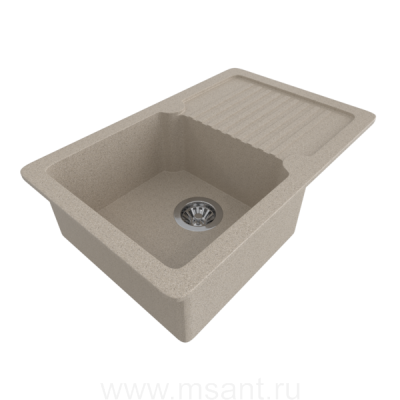 Мойкa MIXLINE ML-GMS24 СТАНДАРТ с крылом , песочный (302), 765*490*200мм