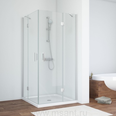 Душевой уголок Vegas Glass AFA NOVO 80 07 crystalvision, профиль матовый хром, стекло crystalvision