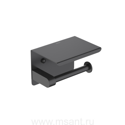 Бумагодержатель с полкой Aquatek, матовый черный AQ4939MB ЕВРОПА