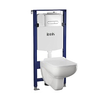 Комплект 3 в 1: безободковый подвесной унитаз, инсталляция, клавиша смыва, Lid, IDDIS, LIDRDS0i73