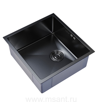 Мойка подст.монтаж 45х42 (3,0) вып 3 1/2 MIXLINE PRO 20см с сифоном (черный графит)