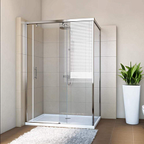 Душевой уголок GuteWetter Slide Rectan GK-863B правая 150x80 см стекло бесцветное, профиль хром