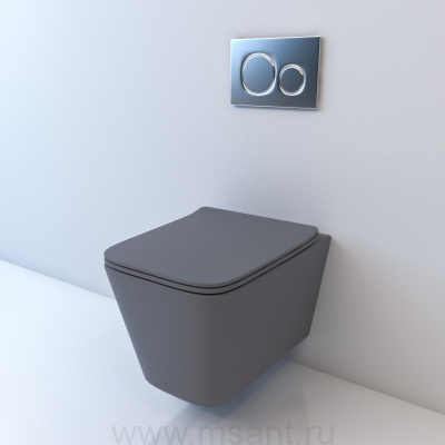 Унитаз подвесной GARTEZ (Matt Grey). Размер: 510x345x340