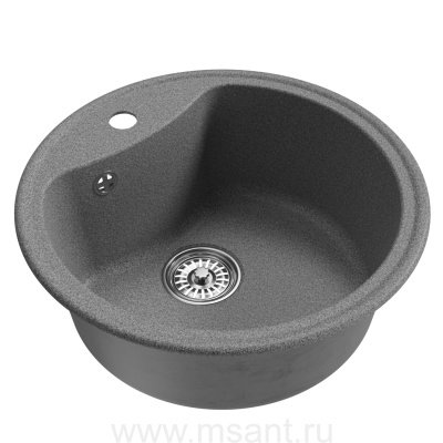 Мойкa MIXLINE ML-GM09 круглая, темно-серая (309), 510 мм (глуб. чаши 190)