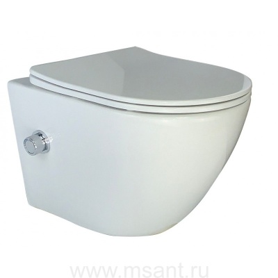 Подвесной Унитаз-Биде TERUEL-WB (White). Размер: 485x365x400