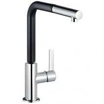 Однорычажный кухонный смеситель KLUDI L-INE DN 15, с выдвижным изливом, хром/черный матовый