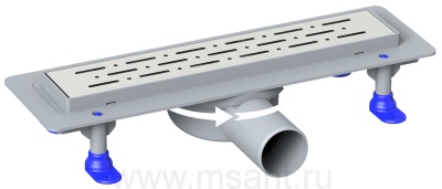 Душевой лоток LORANTO PRIME LINE 40 см боковой сток D-50, 360*, решетка из нержавеющей стали, гидрозатвор сухой (4023.0Y050K.040.1)