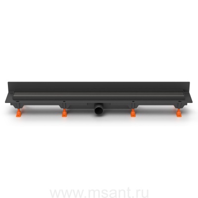 Душевой лоток AZARIO D40 Klasik 850 мм пристенный, боковой слив, пластиковый, с черной решеткой (AZ-CH 850 KC2)