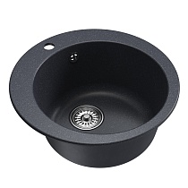 Мойкa MIXLINE ML-GM13 круглая, антрацит (343), 495мм (глуб. чаши 200)