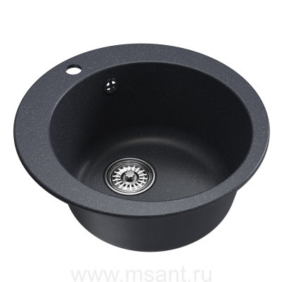 Мойкa MIXLINE ML-GM13 круглая, антрацит (343), 495мм (глуб. чаши 200)