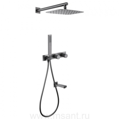 Душевая система ABBER Rund AF8717NG скрытого монтажа с изливом, никель