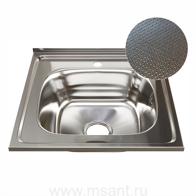 Мойка 50х50 (0,6) вып 3 1/2 MIXLINE 16см с сифоном ДЕКОР