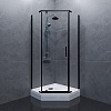 Душевое ограждение Тритон Дека-Блэк 90х90, пятиугольное, низкий поддон, сифон D90 мм