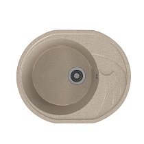 Мойкa MIXLINE ML-GMS08 СТАНДАРТ овальная с крылом, песочный (302), 570*460*170мм