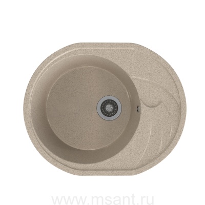 Мойкa MIXLINE ML-GMS08 СТАНДАРТ овальная с крылом, песочный (302), 570*460*170мм