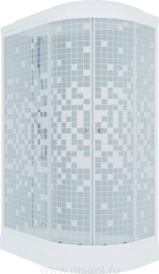 Душевая кабина Triton Коралл А левая 120х80 см, Белый, Мозаика с поддоном +сифон D50мм