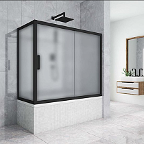 Шторка на ванну Kubele DE019PR-MAT-BLMT 150х70 см, профиль матовый черный