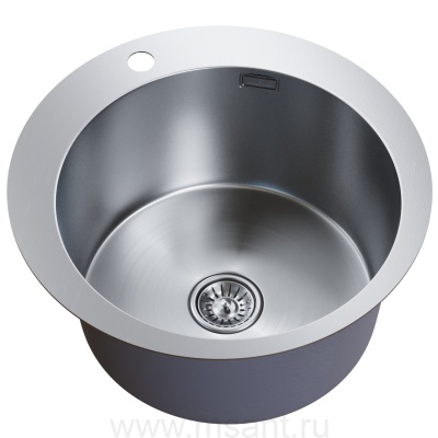 Мойка настол.монтаж D50 (3,0) вып 3 1/2 круглая MIXLINE PRO 20см с сифоном (сатин)