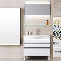 Мебель для ванной Aqwella 5 stars Бергамо 80 напольная, белая