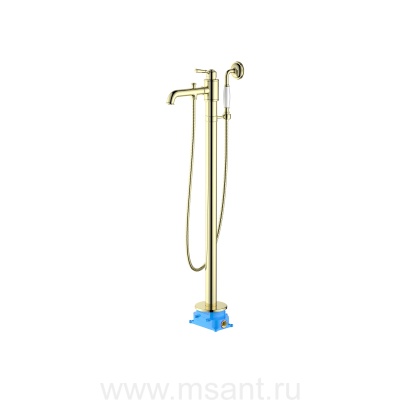 Смеситель для ванны напольный (внешняя и скрытая часть) AQUATEK, полир. золото AQ1545PG КЛАССИК