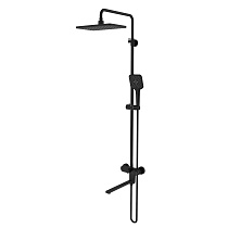 Душевая система Aquatek AQ2840MB НИКА (смеситель для ванны) 3 jet 300х193 мм с длинным изливом, матовый черный