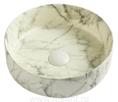 Раковина Azario 355х355х120 накладная, цвет мраморный матовый