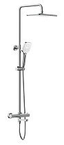 Душевая система Cersanit VIVO 64090 (смеситель термостатический) с изливом 3 режима шланг 150 металл квадрат