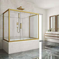 Шторка на ванну Kubele DE019P3U-CLN-BR 170х75 см, профиль бронза