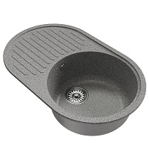 Мойкa MIXLINE ML-GM16 овальная с крылом, темно-серая (309), 730*460*180мм