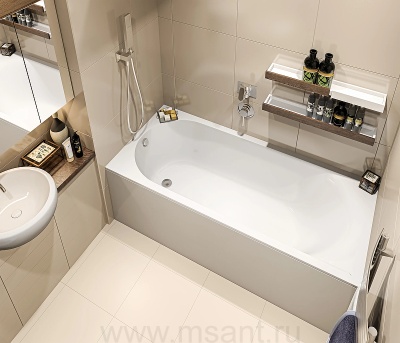 Ванна из литьевого мрамора BAS Афина 180х80 на каркасе