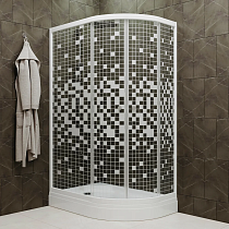 Душевой уголок Triton Коралл А Щ0000043489 левое 120х80 см, Белый, Мозаика с поддоном