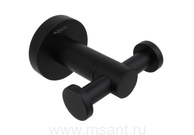 Крючок двойной AQUATEK, матовый черный AQ4002MB ВЕГА 