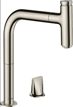 Смеситель Hansgrohe Metris Select M71 73804800 для кухонной мойки, сталь