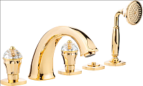 Смеситель Migliore Korona Crystal 27322 на борт ванны, золото